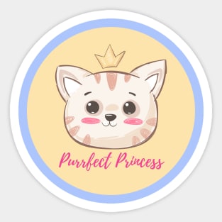 Purrfect Princess Cute Girly Kids Design Sticker